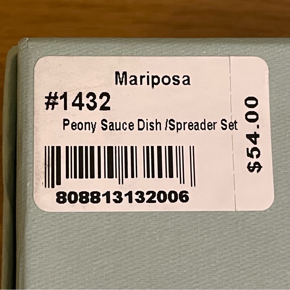 NEW Mariposa Peony Sauce Dish/Spreader Set - Picture 6 of 6
